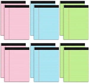 12 Pack Colored Legal Pads 8.5 x 11, Colored Note Pads 8.5 x 11 Wide Ruled Note Paper 8 1/2 x 11, Writing Pads 8.5x11 Colored Notepads, Colorful Legal Pads 8.5x11 Paper Pads, 30 Sheets/Pad 12 Pack Colored Legal Pads 8.5 x 11, Colored Note Pads 8.5 x 11 Wide Ruled Note Paper 8 1/2 x 11, Writing Pads 8.5x11 Colored Notepads, Colorful Legal Pads 8.5x11 Paper Pads, 30 Sheets/Pad