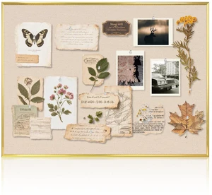 Linen Bulletin Board, 24"x18" Decorative Fabric Pin Board Vision Board Gold Aluminum Frame, Upgraded Beige Canvas Surface, Wall Mounted, for Home Office Bedroom Dorm Wall Decor Linen Bulletin Board, 24"x18" Decorative Fabric Pin Board Vision Board Gold Aluminum Frame, Upgraded Beige Canvas Surface, Wall Mounted, for Home Office Bedroom Dorm Wall Decor
