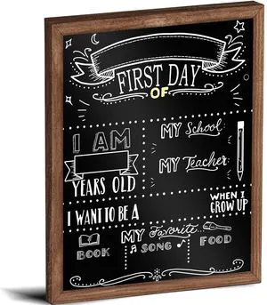 First and Last Day of School Board, 11x14 Inch Double Sided Back to School Sign for Kids, My 1st Day of Chalkboard Sign, Wooden 1st Day Boards of Preschool Kindergarten First and Last Day of School Board, 11x14 Inch Double Sided Back to School Sign for Kids, My 1st Day of Chalkboard Sign, Wooden 1st Day Boards of Preschool Kindergarten