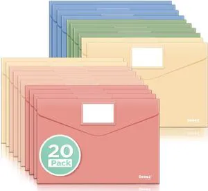 20 Pack Plastic Envelopes, Plastic File Folder, Folders for Documents Retro Colors, Super Heavyweight Document Holder, Storage Pouches, File Envelopes for School Office Supplies 20 Pack Plastic Envelopes, Plastic File Folder, Folders for Documents Retro Colors, Super Heavyweight Document Holder, Storage Pouches, File Envelopes for School Office Supplies
