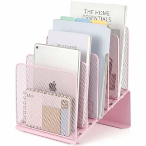 File Organizer for Desk, Desk Organizer with 5-Section Vertical File Rack, Folder Organizer,Workspace Organizers (Pink) File Organizer for Desk, Desk Organizer with 5-Section Vertical File Rack, Folder Organizer,Workspace Organizers (Pink)