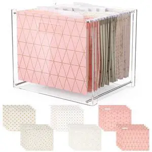 24 Hanging File Folders Acrylic Desktop Organizer,Geometric Clear Acrylic Box with Handles, Letter A4 Compatible, Colorful Tab Labels Included, for Classroom Office,Back to School 24 Hanging File Folders Acrylic Desktop Organizer,Geometric Clear Acrylic Box with Handles, Letter A4 Compatible, Colorful Tab Labels Included, for Classroom Office,Back to School