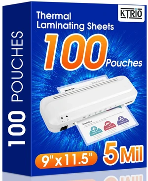 100 Pack 5 Mil Laminating Sheets, Hold 8.5 x 11 inch Documents, Menu Actual 9 x 11.5 Thermal Laminating Pouches, Clear Laminate Sheets for Laminator, Letter Size Lamination Paper, Office School 100 Pack 5 Mil Laminating Sheets, Hold 8.5 x 11 inch Documents, Menu Actual 9 x 11.5 Thermal Laminating Pouches, Clear Laminate Sheets for Laminator, Letter Size Lamination Paper, Office School