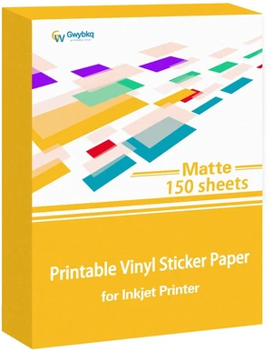 Premium Printable Vinyl for Inkjet Printer 150 Matte Sticker Papers 8.5x11 Waterproof White Labels Decal Paper for Cricut Premium Printable Vinyl for Inkjet Printer 150 Matte Sticker Papers 8.5x11 Waterproof White Labels Decal Paper for Cricut