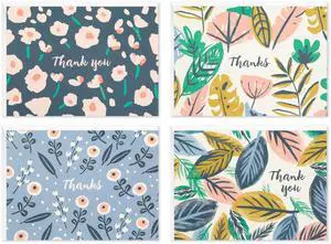 Bulk Thank You Cards, Assorted 48-Pack (Painted Florals) Modern floral artwork in four designs. Coordinating envelopes. Premium paper stock., 3.8 x 5.0 in Bulk Thank You Cards, Assorted 48-Pack (Painted Florals) Modern floral artwork in four designs. Coordinating envelopes. Premium paper stock., 3.8 x 5.0 in