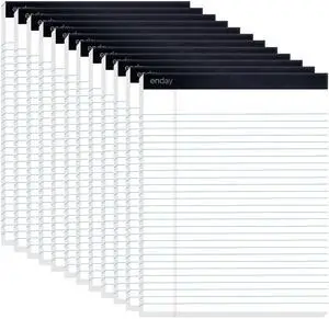 Legal Pads 8.5 x 11 Inch, (12 Pack) 50 Sheets per Notepad, White Note Pads, Legal Ruled Writing Pad with Perforated Pages, White Paper Legal Pad for Work and Note-Taking Legal Pads 8.5 x 11 Inch, (12 Pack) 50 Sheets per Notepad, White Note Pads, Legal Ruled Writing Pad with Perforated Pages, White Paper Legal Pad for Work and Note-Taking
