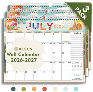 Calendar 2026-2027 18 Months, 3 Pack-Colorful 14.4" x 11.4" | 110GSM Thick Paper | No-Bleed | Stickers Attached | Home, School & Office Use Calendar 2026-2027 18 Months, 3 Pack-Colorful 14.4" x 11.4" | 110GSM Thick Paper | No-Bleed | Stickers Attached | Home, School & Office Use