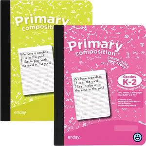Primary Composition Notebook K-2, Primary Ruled Composition Book, Primary Composition Notebook for Kids, 100 Sheets kindergarten Notebook, Pink and Yellow (2 Pack) Primary Composition Notebook K-2, Primary Ruled Composition Book, Primary Composition Notebook for Kids, 100 Sheets kindergarten Notebook, Pink and Yellow (2 Pack)