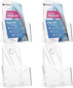 2-Pack Clear Acrylic 6 x 9 Bifold Brochure Holders, Wall or Countertop Use Plastic Brochure Display Stand for 8.5 x 5.5 & 6 x 9 Inch Booklets, Catalogs, Menus, Flyers, Literature, and Magazines 2-Pack Clear Acrylic 6 x 9 Bifold Brochure Holders, Wall or Countertop Use Plastic Brochure Display Stand for 8.5 x 5.5 & 6 x 9 Inch Booklets, Catalogs, Menus, Flyers, Literature, and Magazines