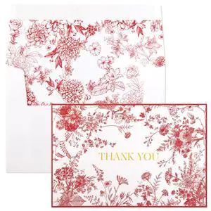 Red Floral Thank You Cards Gold Foil Greeting Notes Bulk with Envelopes (50 Pack) for Birthday, Baby Shower, Bridal Shower, Wedding, Graduation Red Floral Thank You Cards Gold Foil Greeting Notes Bulk with Envelopes (50 Pack) for Birthday, Baby Shower, Bridal Shower, Wedding, Graduation