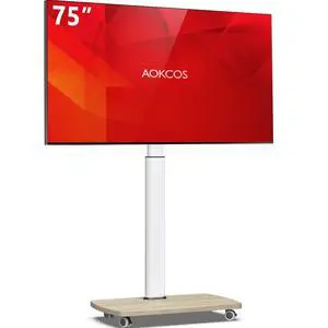 Rolling TV Stand for 43 50 55 60 65 70 75 Inch TVs, Portable Mobile TV Stand on Wheels, 10-Level Height Adjustable TV Cart with Swivel & Tilt Mount for Bedroom/Living Room/Office/Corner Rolling TV Stand for 43 50 55 60 65 70 75 Inch TVs, Portable Mobile TV Stand on Wheels, 10-Level Height Adjustable TV Cart with Swivel & Tilt Mount for Bedroom/Living Room/Office/Corner