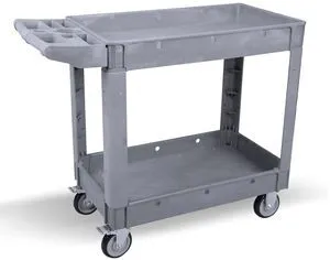 Utility Rolling Tool Cart, 40 x 17-Inch Plastic Rolling Carts, Huge Storage W/Deep 2-Shelf Heavy Duty Service Cart with Wheels, 550 lbs Capacity Organizer for Garage, Warehouse, Workshop Utility Rolling Tool Cart, 40 x 17-Inch Plastic Rolling Carts, Huge Storage W/Deep 2-Shelf Heavy Duty Service Cart with Wheels, 550 lbs Capacity Organizer for Garage, Warehouse, Workshop