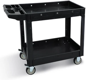 Utility Rolling Tool Cart, 40 x 17-Inch Plastic Rolling Carts Huge Storage W/Deep 2-Shelf Heavy Duty Service Carts with Wheels,550 lbs Capacity Organizer for Garage,Warehouse,Workshop-Medium Utility Rolling Tool Cart, 40 x 17-Inch Plastic Rolling Carts Huge Storage W/Deep 2-Shelf Heavy Duty Service Carts with Wheels,550 lbs Capacity Organizer for Garage,Warehouse,Workshop-Medium