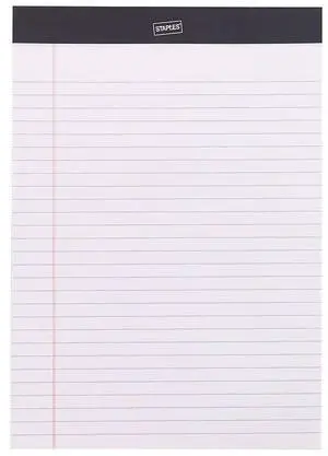 Notepads, 8.25x11.75 Inch, Wide Ruled, White, 72-Pack 50 sheets per pad. Clean-tear pages for notes and everyday office writing Notepads, 8.25x11.75 Inch, Wide Ruled, White, 72-Pack 50 sheets per pad. Clean-tear pages for notes and everyday office writing