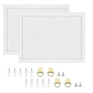 Cork Board Bulletin Board, Cork Boards for Walls with Pins, Eye Bolts, gaskets, Screws, Pin Board for Office, School and Home (White, 17x23-2P) Cork Board Bulletin Board, Cork Boards for Walls with Pins, Eye Bolts, gaskets, Screws, Pin Board for Office, School and Home (White, 17x23-2P)