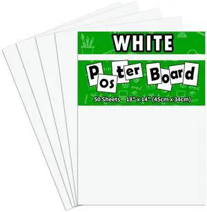 50Pcs White Poster Board,14inx18in White Poster Paper Blank Graphic Display Board Poster Board Bulk for School Arts,Classroom Crafts 50Pcs White Poster Board,14inx18in White Poster Paper Blank Graphic Display Board Poster Board Bulk for School Arts,Classroom Crafts