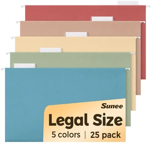 Hanging File Folders Legal Size, 25 Pack File Folders 1/5-Cut Tabs, Retro Colors, Stay Organized for Your Home and Office Bulk File and Documents Hanging File Folders Legal Size, 25 Pack File Folders 1/5-Cut Tabs, Retro Colors, Stay Organized for Your Home and Office Bulk File and Documents