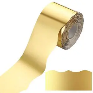 65.6 Ft Scalloped Bulletin Board Borders Decor,Gold Scalloped Trim for Classroom Displays, Learning Spaces, Decorative Strips, Ideal for Teachers, School Decor Enhancement 65.6 Ft Scalloped Bulletin Board Borders Decor,Gold Scalloped Trim for Classroom Displays, Learning Spaces, Decorative Strips, Ideal for Teachers, School Decor Enhancement