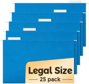 Hanging File Folders Legal Size, Blue File Folders 25 Pack 1/5-Cut Tabs, Stay Organized for Your Home and Office Bulk File and Documents Hanging File Folders Legal Size, Blue File Folders 25 Pack 1/5-Cut Tabs, Stay Organized for Your Home and Office Bulk File and Documents