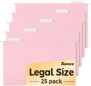 Hanging File Folders Legal Size, Pink File Folders 25 Pack 1/5-Cut Tabs, Stay Organized for Your Home and Office Bulk File and Documents Hanging File Folders Legal Size, Pink File Folders 25 Pack 1/5-Cut Tabs, Stay Organized for Your Home and Office Bulk File and Documents