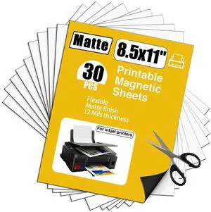 Printable Magnetic Sheets 30Pcs Matte White Magnet Paper,Magnet Photo Paper For Cut-8.5" x 11" Printable Magnetic Sheets 30Pcs Matte White Magnet Paper,Magnet Photo Paper For Cut-8.5" x 11"