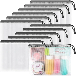 12 Pack A5 Black Mesh Pouch Zipper Bags, Accessory Storage Organizer A5 Pouches Organize Stationery, Cables and Accessories; Black Mesh Design Keeps Small Items Visible and Neatly Arranged 12 Pack A5 Black Mesh Pouch Zipper Bags, Accessory Storage Organizer A5 Pouches Organize Stationery, Cables and Accessories; Black Mesh Design Keeps Small Items Visible and Neatly Arranged