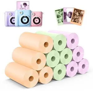 12 Rolls Kids Instant Camera Thermal Print Paper Refill - 3 Colors (Purple, Orange, Green) Compatible with Most Children Instant Print Cameras - Paper Only 12 Rolls Kids Instant Camera Thermal Print Paper Refill - 3 Colors (Purple, Orange, Green) Compatible with Most Children Instant Print Cameras - Paper Only