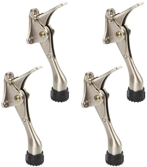 Kickdown Door Stopper 4 Inches - 4 Packs One Touch Adjustable Height Door Stop for The Bottom of Door The Bottom of Door Aluminum Alloy Metal Door Stopper with Rubber Tip Satin Nickel Kickdown Door Stopper 4 Inches - 4 Packs One Touch Adjustable Height Door Stop for The Bottom of Door The Bottom of Door Aluminum Alloy Metal Door Stopper with Rubber Tip Satin Nickel