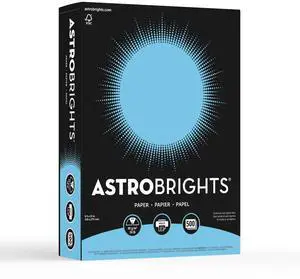 Astrobrights 30% Recycled Bright Color Paper, 8 1/2in x 11in, 24 Lb, FSC Certified, Lunar Blue, Ream Of 500 Sheets, 21528 Astrobrights 30% Recycled Bright Color Paper, 8 1/2in x 11in, 24 Lb, FSC Certified, Lunar Blue, Ream Of 500 Sheets, 21528