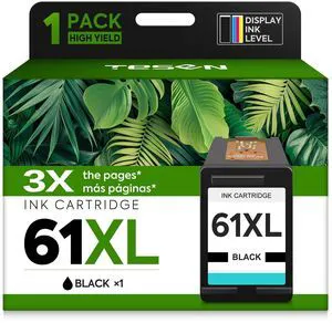 61XL ink 61 Black Replacement for HP 61 Black Ink Cartridge HP61 HP61XL Compatible for HP Envy 5530 4500 4502 5535 Deskjet 2540 2541 3050 3510 1510 OfficeJet 4630 4632 Printer (Black 1-Pack) 61XL ink 61 Black Replacement for HP 61 Black Ink Cartridge HP61 HP61XL Compatible for HP Envy 5530 4500 4502 5535 Deskjet 2540 2541 3050 3510 1510 OfficeJet 4630 4632 Printer (Black 1-Pack)
