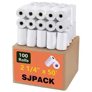 Thermal Receipt Paper 2 1/4" x 50' Pos Receipt Paper, Cash Register Roll, 100 rolls Thermal Receipt Paper 2 1/4" x 50' Pos Receipt Paper, Cash Register Roll, 100 rolls