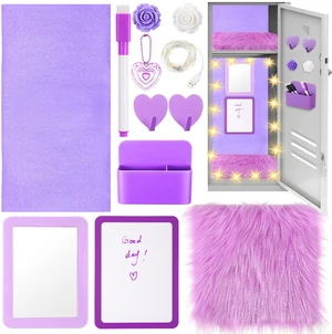 12 Pcs School Locker Accessories Kit, Classic, Purple Locker Wallpaper Magnetic Mirror Whiteboard Rug Pen Holder Keychain Hook and More, Locker Decoration and Daily Storage 12 Pcs School Locker Accessories Kit, Classic, Purple Locker Wallpaper Magnetic Mirror Whiteboard Rug Pen Holder Keychain Hook and More, Locker Decoration and Daily Storage