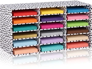 1 Pc Classroom Construction Paper Storage,Black Blocks 18 Slot Compartments Desktop Scrapbook Organizer for Letter/A4 File Sorter, 14.2" H x 28.1" W x 12.4" D for School Office 1 Pc Classroom Construction Paper Storage,Black Blocks 18 Slot Compartments Desktop Scrapbook Organizer for Letter/A4 File Sorter, 14.2" H x 28.1" W x 12.4" D for School Office