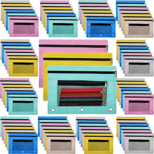100 Pcs Classroom Binder Pencil Pouches, Macaron, 2 Zipper 3 Ring Binder Zipper Pencil Pouches, Mesh Layer Pencil Bags Bulk, Pencils Pouches for Students, Back to School Pen Bags 100 Pcs Classroom Binder Pencil Pouches, Macaron, 2 Zipper 3 Ring Binder Zipper Pencil Pouches, Mesh Layer Pencil Bags Bulk, Pencils Pouches for Students, Back to School Pen Bags