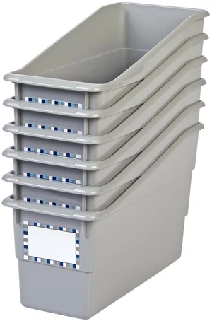 Durable Book & Binder Holder, 6-Pack, Pebble 5.5" x 12.5" x 7.5", Classroom Organization, Storage Solution, Sturdy & Versatile Durable Book & Binder Holder, 6-Pack, Pebble 5.5" x 12.5" x 7.5", Classroom Organization, Storage Solution, Sturdy & Versatile