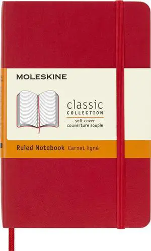 Classic Notebook, Soft Cover, Pocket (3.5" x 5.5") Ruled/Lined, Scarlet Red, 192 Pages Classic Notebook, Soft Cover, Pocket (3.5" x 5.5") Ruled/Lined, Scarlet Red, 192 Pages