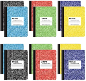 Oxford Composition Notebooks, Wide Ruled Paper, 9-3/4" x 7-1/2", Assorted Marble Covers, 100 Sheets, 12 per Pack, Colors May Vary (63794) Oxford Composition Notebooks, Wide Ruled Paper, 9-3/4" x 7-1/2", Assorted Marble Covers, 100 Sheets, 12 per Pack, Colors May Vary (63794)