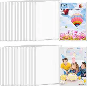 50PCS 6" x 9" Rigid Print Protectors Clear Hard Plastic Large Card Sleeves for Jumbo Card, Top Loading Rigid Card Sheet Protectors for Postcards, Photos, Trading & Sports Cards 50PCS 6" x 9" Rigid Print Protectors Clear Hard Plastic Large Card Sleeves for Jumbo Card, Top Loading Rigid Card Sheet Protectors for Postcards, Photos, Trading & Sports Cards
