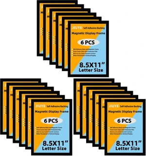 Magnetic Sign Holder 8.5 x 11 Wall Mount,Self Adhesive Picture Display Frame as Document Poster Paper Holder,Magnetic Framed Holder with Clear PVC Cover,Black 6pcs (Pack of 3) Magnetic Sign Holder 8.5 x 11 Wall Mount,Self Adhesive Picture Display Frame as Document Poster Paper Holder,Magnetic Framed Holder with Clear PVC Cover,Black 6pcs (Pack of 3)