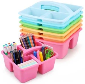 6 Pack 4 Compartment Classroom Caddy with Handle, Pastel Assorted Colors, Portable Carry Handle, Versatile Table Caddies for Classroom Organization and Office Supply Storage 6 Pack 4 Compartment Classroom Caddy with Handle, Pastel Assorted Colors, Portable Carry Handle, Versatile Table Caddies for Classroom Organization and Office Supply Storage