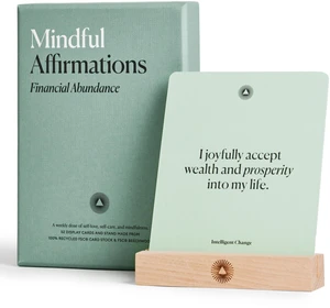 Mindful Affirmation Cards for Financial Abundance, Daily Words of Inspiration, Self Affirmation Inspirational Gifts, Positive Affirmations with Display Stand, Deck of 52 Mindful Affirmation Cards for Financial Abundance, Daily Words of Inspiration, Self Affirmation Inspirational Gifts, Positive Affirmations with Display Stand, Deck of 52
