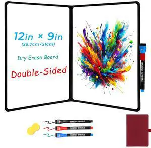 Double-Sided White Board 12x9 inch - Ultra-Thin Portable Dry Erase Board with 3 Markers & Anti-Ghosting Surface | Magnetic-Ready | Foldable for Office, School, Travel, Homeschool (Red) Double-Sided White Board 12x9 inch - Ultra-Thin Portable Dry Erase Board with 3 Markers & Anti-Ghosting Surface | Magnetic-Ready | Foldable for Office, School, Travel, Homeschool (Red)