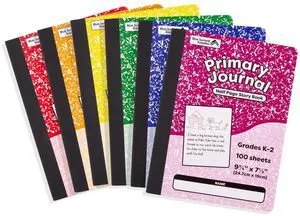 6 Primary Journal Composition Notebook K-2, Half Page 100 Sheets Each, Blank Top for Drawing, Lined Bottom for Writing, Assorted Colors, Grades K-2, Kindergarten Writing Paper 6 Primary Journal Composition Notebook K-2, Half Page 100 Sheets Each, Blank Top for Drawing, Lined Bottom for Writing, Assorted Colors, Grades K-2, Kindergarten Writing Paper