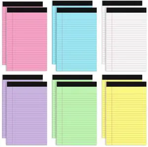 12 Pack 5x8 Legal Pads, College Ruled 6 Colors Totally 360 Sheets 80 Gsm FSC-certified Paper, Perforated Tear-Off Pages, School Office Supplies Smooth Writing 30 Sheets/Pad Tablets Lined 12 Pack 5x8 Legal Pads, College Ruled 6 Colors Totally 360 Sheets 80 Gsm FSC-certified Paper, Perforated Tear-Off Pages, School Office Supplies Smooth Writing 30 Sheets/Pad Tablets Lined