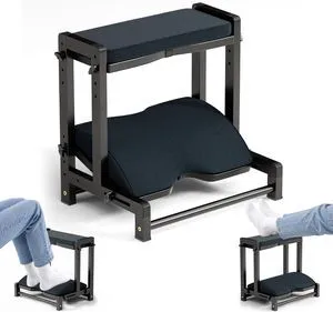 Double Step Foot Rest for Under Desk, 4 Adjustable Heights Bamboo Under Desk footrest with Soft Cushion, Dual-Layer Desk Foot Stool for Office Home Gaming, Natural Wood Foot Rests for Work Double Step Foot Rest for Under Desk, 4 Adjustable Heights Bamboo Under Desk footrest with Soft Cushion, Dual-Layer Desk Foot Stool for Office Home Gaming, Natural Wood Foot Rests for Work