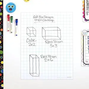 Jumbo Magnetic Dry-Erase Graph 1'' Sheet, 17" x 22" Ages 6+, 1st Grade+, For Whiteboard or Fridge, Classroom Essentials & Must Have, Home, School, & Office Jumbo Magnetic Dry-Erase Graph 1'' Sheet, 17" x 22" Ages 6+, 1st Grade+, For Whiteboard or Fridge, Classroom Essentials & Must Have, Home, School, & Office