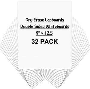 Dry Erase Lapboards, 32 Pack Double Sided Dry Erase Lap Boards 9 x 12.5 Inch Small Dry Erase Boards for Students Classroom Teacher Supplies Dry Erase Lapboards, 32 Pack Double Sided Dry Erase Lap Boards 9 x 12.5 Inch Small Dry Erase Boards for Students Classroom Teacher Supplies