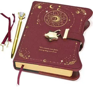 Diary with Lock and Keys for Girls Gift Ideas, 360 Pages Journal Elegant Gift Box for Teen Girls, B6 Kraft Pages Refillable Notebook with Pen and Bookmark for Writing, Astro Red Diary with Lock and Keys for Girls Gift Ideas, 360 Pages Journal Elegant Gift Box for Teen Girls, B6 Kraft Pages Refillable Notebook with Pen and Bookmark for Writing, Astro Red