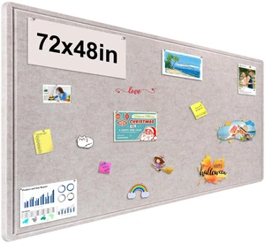 Large Bulletin Board, Foldable 72x48 Inches Cork Board Alternative, Large Felt Board Decorative Pin Board for Wall, Foldable Photo Board Self-Adhesive Vision Board with 36 Pushpins Light Khaki Large Bulletin Board, Foldable 72x48 Inches Cork Board Alternative, Large Felt Board Decorative Pin Board for Wall, Foldable Photo Board Self-Adhesive Vision Board with 36 Pushpins Light Khaki