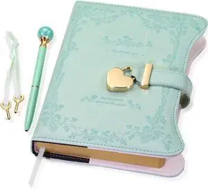Diary with Lock and Keys for Girls Gift Ideas, 360 Pages Journal Elegant Gift Box for Teen Girls, B6 Gold Edged Pages Refillable Notebook with Pen and Bookmark for Writing, Garden Aqua Diary with Lock and Keys for Girls Gift Ideas, 360 Pages Journal Elegant Gift Box for Teen Girls, B6 Gold Edged Pages Refillable Notebook with Pen and Bookmark for Writing, Garden Aqua